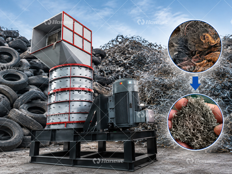 Vertical Hammer Mill for Pyrolytic Wire Steel Cleaning